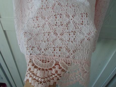 Růžové krajkové šaty šatičky, h&m,158