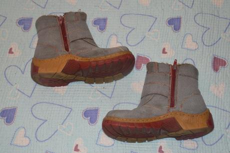 Šedé oteplené boty s kožíškem, suchý zip, 30