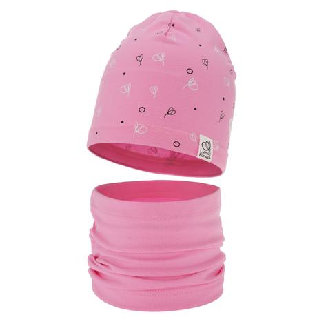 Bavlněný dívčí set čepice + nákrčník, 50
