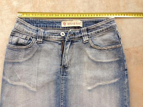 Džínová sukně country styl vel.s/36 bílá krajka, s