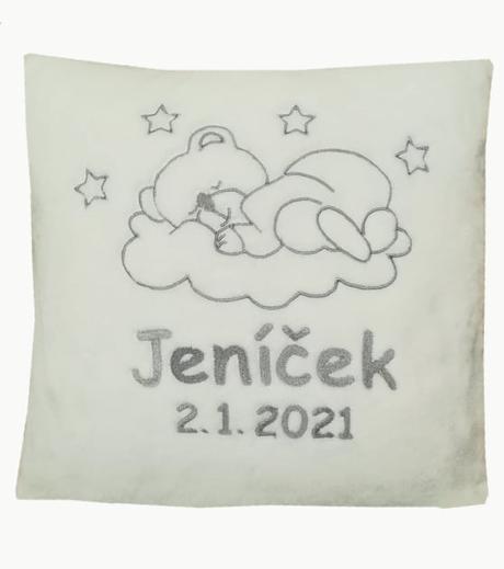 Polštář s výšivkou jména, obrázku a barvy na přání, šířka (cm): 35