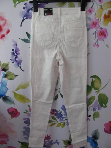 Bílé elastické džíny skiny, 32