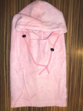 Super flízový růžový nákrčník s kapucí,