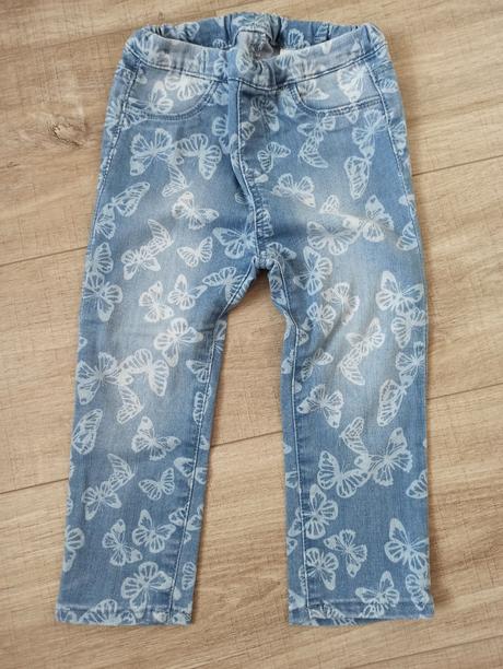 Džíny / džínové legíny s motýli, h&m,92