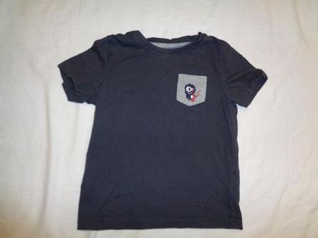 Tmavě šedé tričko s kapsičkou 98/104, lupilu,98