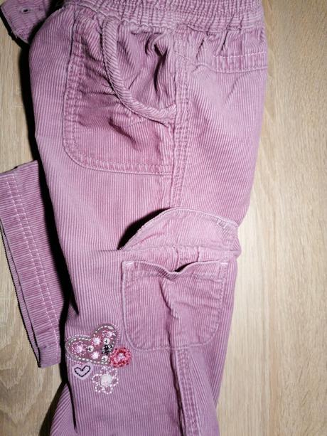 Fialové manžestráčky vel. 68 nebo 6-9 měs., george,68