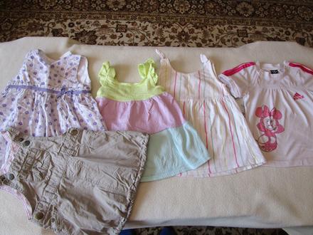 5x letní šatečky, vel. 74 (6-9 měsíců), 1x h&m, h&m,74