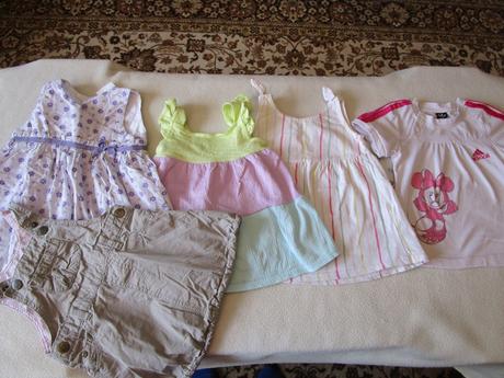 5x letní šatečky, vel. 74 (6-9 měsíců), 1x h&m, h&m,74