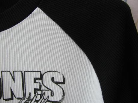 Crop top černo bílé bavlněné tričko h&m, h&m,152