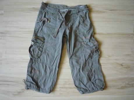 Lehké plátěné delší kraťasy - tříčtvrťáky, philip russel,xs