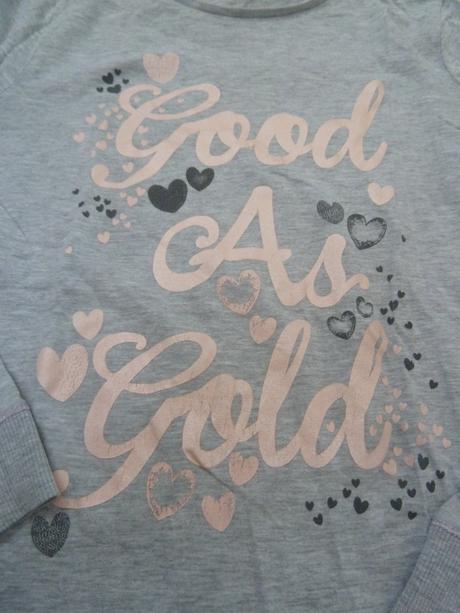 Šedé triko s dlouhým rukávem a nápisem, f&f,146