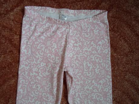 Bílé růžové legíny legínky, f&f,140