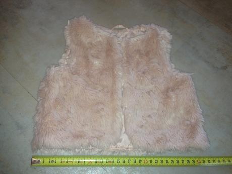 Kožíšková vestička 1,5-2roky 92cm něžná růžová hm, h&m,92