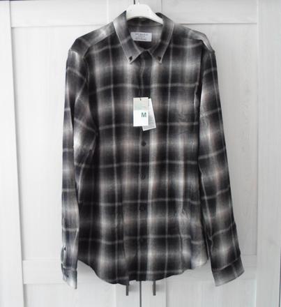 Černá šedá pánská károvaná košile, primark,m