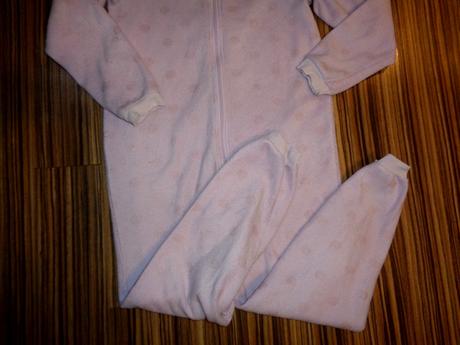 Růžový flísový overal s puntíky 134/140, pepperts,134