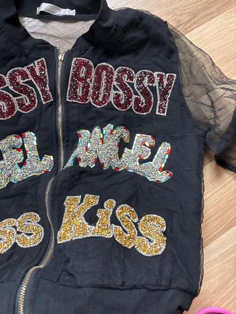 Dívčí zdobená bunda/mikina, 128