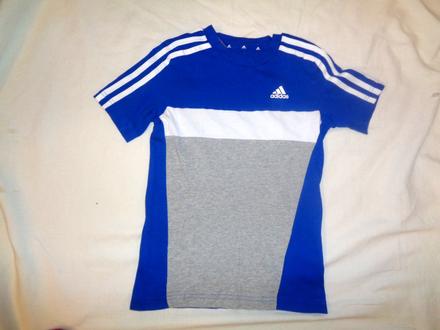 Modré bavlněné tričko adidas, adidas,128