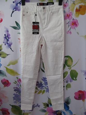 Bílé elastické džíny skiny, 32