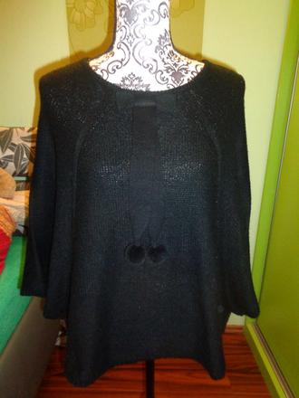 Super černé úpletové pončo, okay,m