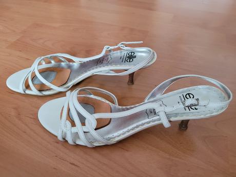 Svatební/bílé páskové boty, 41