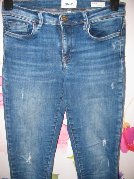 Elastické úzké skiny, džíny only, lehce trhané, only,32