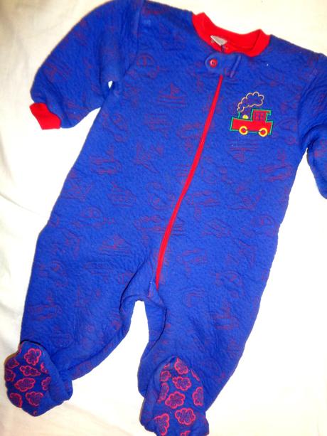 Krásný teplejší overal s auty a vláčky, marks & spencer,86