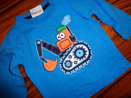 Krásné tyrkysové tričko s bagrem, topomini,86