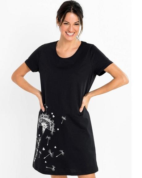 Dámská noční košile pampeliška černá vel. m, bonprix,40 / 42 / m