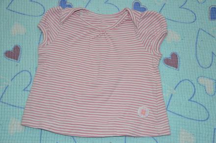 Prouhaté bavlněné triko s kytkou, 68