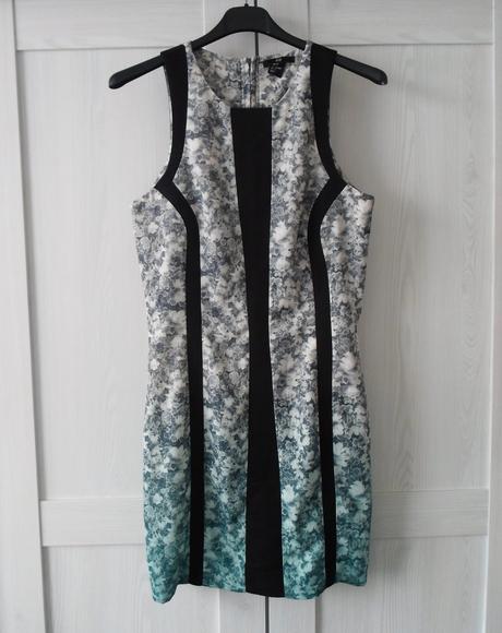 Šedé černé zelené šaty, h&m,38