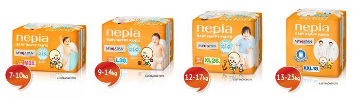 Kalhotkové plenky Nepia Baby Nappy Kalhotkové plenky Nepia Baby Nappy