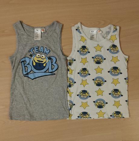 Spodní nátělníky mimoni+ bart simpson vel. 134/140, h&m,134