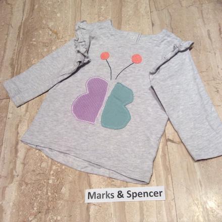 Bavlněné tričko s motýlem zn. m&s, marks & spencer,74