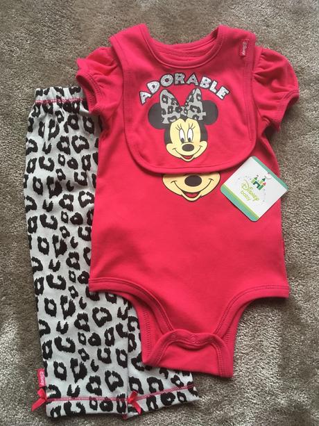 Komplet minnie-body, kalhoty, bryndak, disney,74