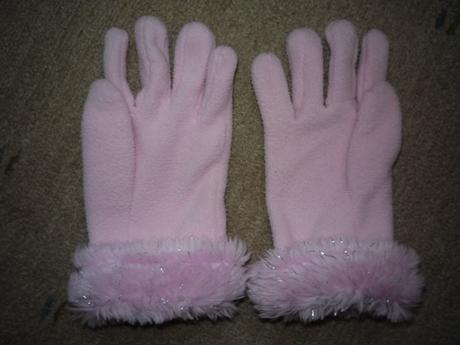 Pletená čepice s bambulkami+rukavičky 110-128, 116