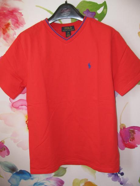 Dětské bavlněné červené tričko ralph lauren, ralph lauren,152