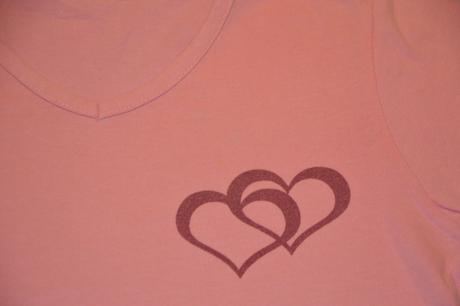 Růžové bavlněné tričko se srdíčky, 128