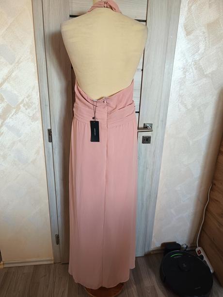 Dlouhé plesové šaty s vázáním za krk., vero moda,l