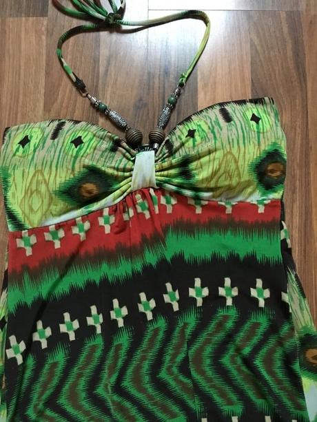 Vzor zelené maxišaty, vel s/m, stella, s