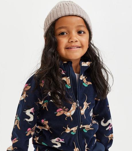 Fleecová pejsková mikina h&m vel. 110/116, h&m,110 / 116