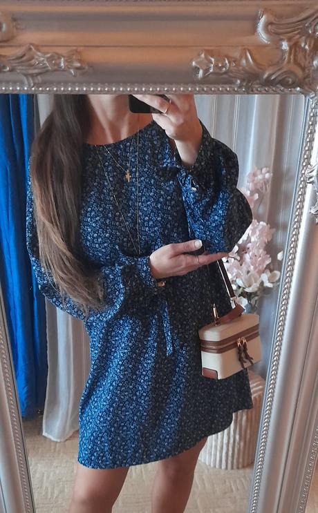 H&m elegantní květované šaty s dlouhým rukávem, h&m,40