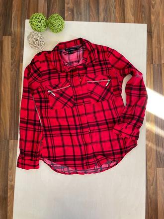 Červená káro košile s roll up, vel s, gate, gate,s