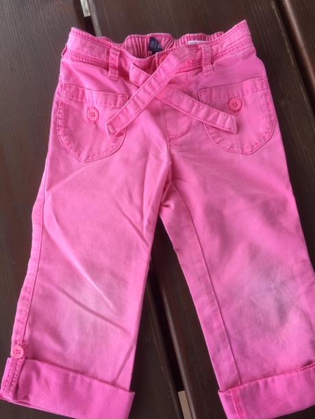 3/4 růžové kalhoty, gap,104