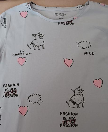 Dívčí modré triko krátký rukáv pejsci reserved, reserved,164