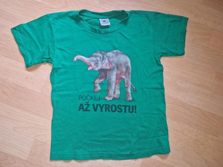 Tričko s kr.rukávem zelené slon zoo praha, 122