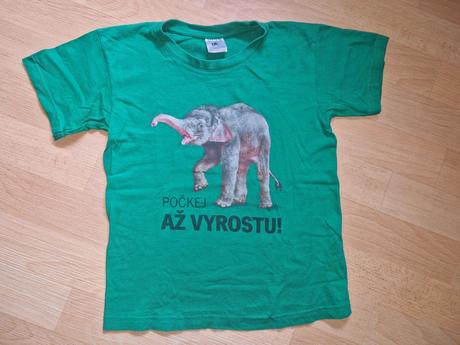 Tričko s kr.rukávem zelené slon zoo praha, 122