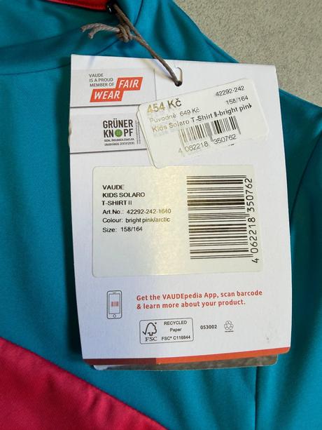 Tričko s uv vaude kids solaro 158-164 - nové, 158