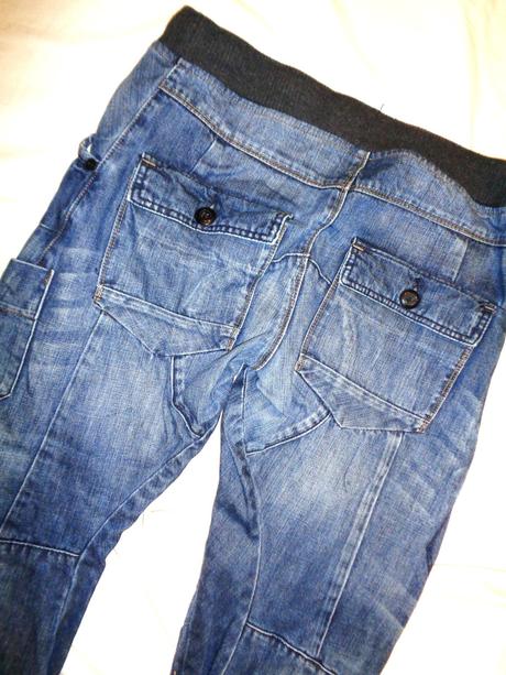 Luxusní měkoučké rifle - kapsáče baggy 30/32, river island,30