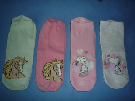 4 páry ponožek koně + snoopy, snoopy,36