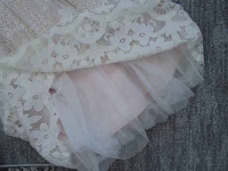 Bílé růžové krajkové šaty šatičky, lindex,152